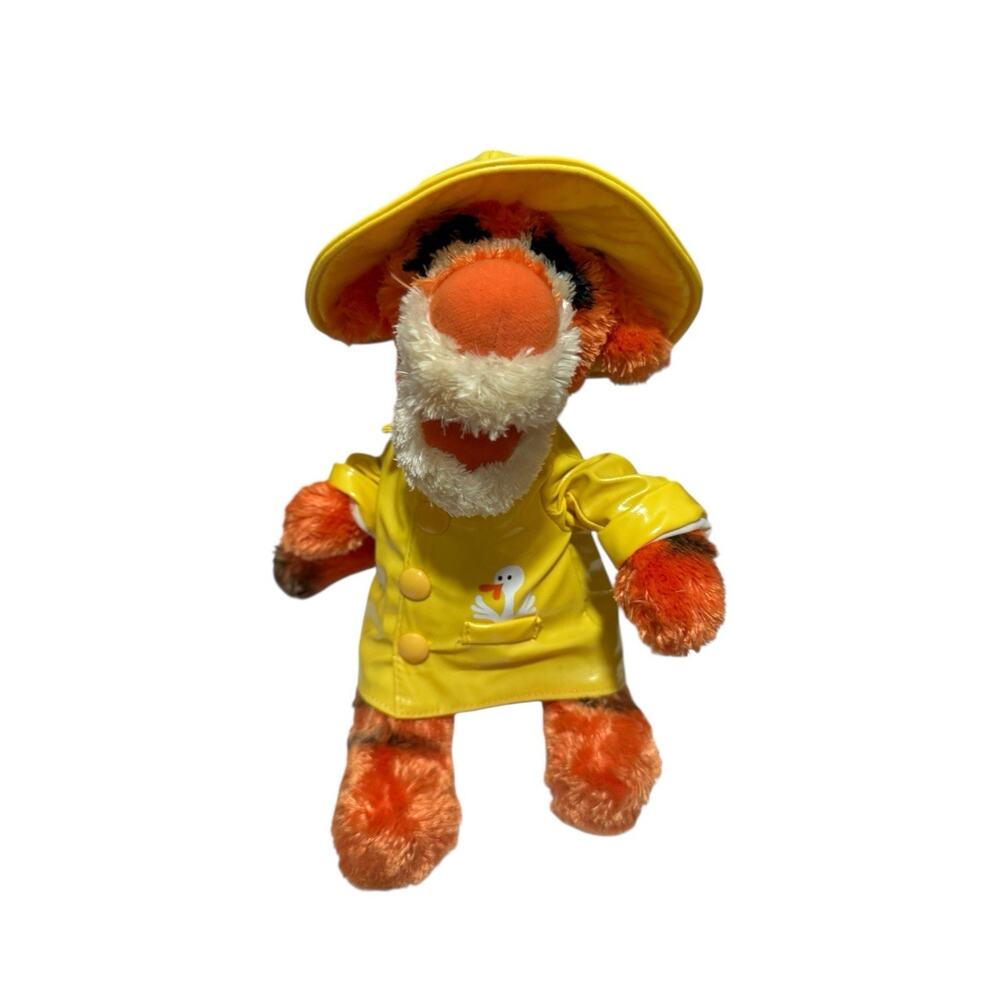 The Disney Store Winnie The Pooh Rainshop Tigger 10” Stuffed Plush Rain Coat